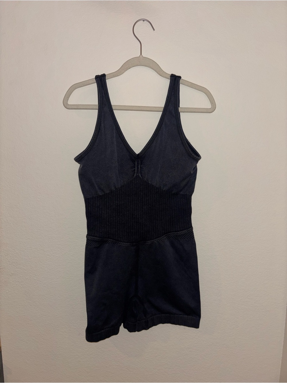 Seamless Grey/Black Activewear Romper -